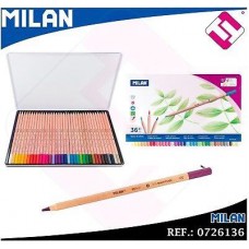 Metal box 36 thick lead colour pencils 0726136