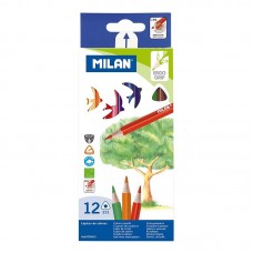 BOX OF 12 TRIANGULAR COLOURED PENCILS 0728312