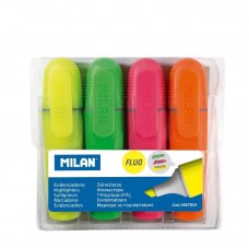 BAG 4 FLAT BEVEL-EDGED FLUO HIGHLIGHTERS 1687804