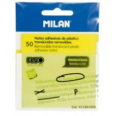 MİLAN 50 translucent removable Fluo yellow adhesive notes 76 x 76 mm