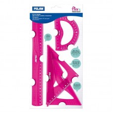 Milan Rulers PINK GEOMETRY SET 4 PIECES 359801P