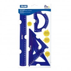 Milan Rulers GEOMETRY SET BLUE 4 PIECES 359801B